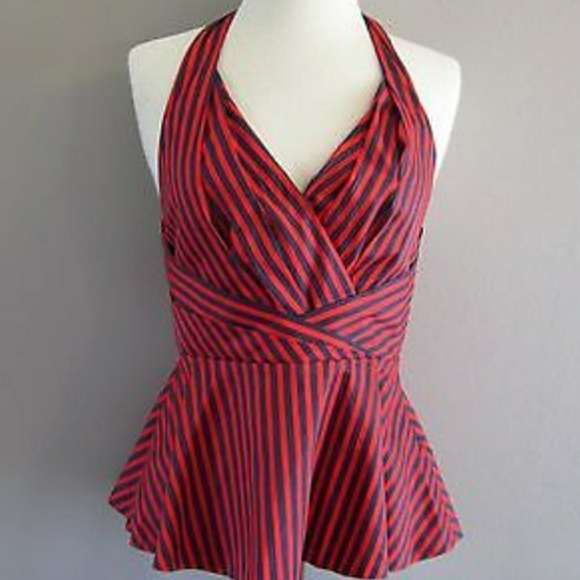 Anthropologie Tops - Anthropologie Odille Melosa Striped Peplum Halter